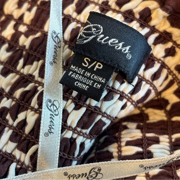 GUESS Y2K 90s Brown & Cream Giraffe Print Halter Dress Size Small - Picture 7 of 13